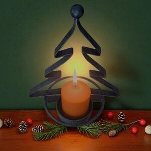 Wrought Iron Christmas Tree Candle Holder